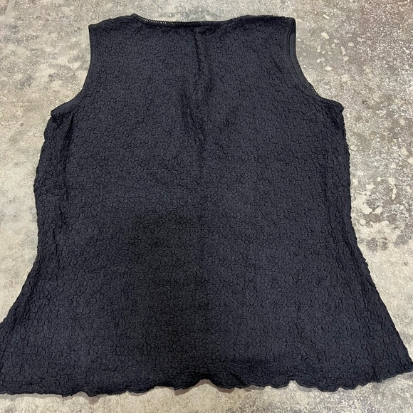 Algo Black 90s/Y2K Floral and Lace Print Tank Top - Picture 5 of 13